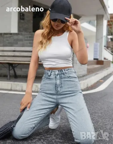 Дамски дънки с прав крачол с висока талия, 3цвята, снимка 6 - Дънки - 40025060