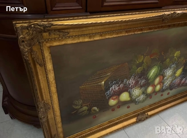 Старинна картина 140х70см, снимка 2 - Антикварни и старинни предмети - 51689209