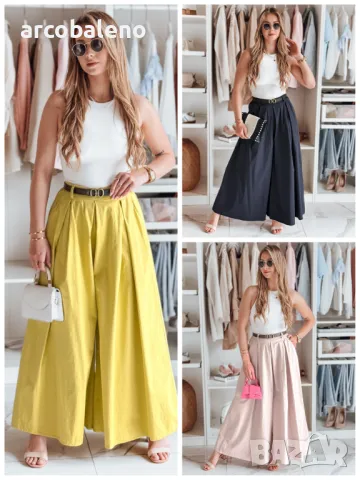 Дамска пола-панталон с колан FLOWES, 3цвята 