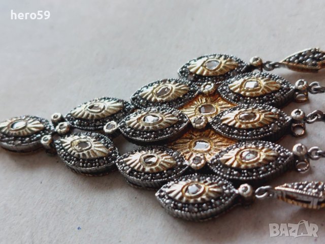 Дамско златно колие(медальон) с диаманти-злато,сребро , снимка 3 - Колиета, медальони, синджири - 42795288