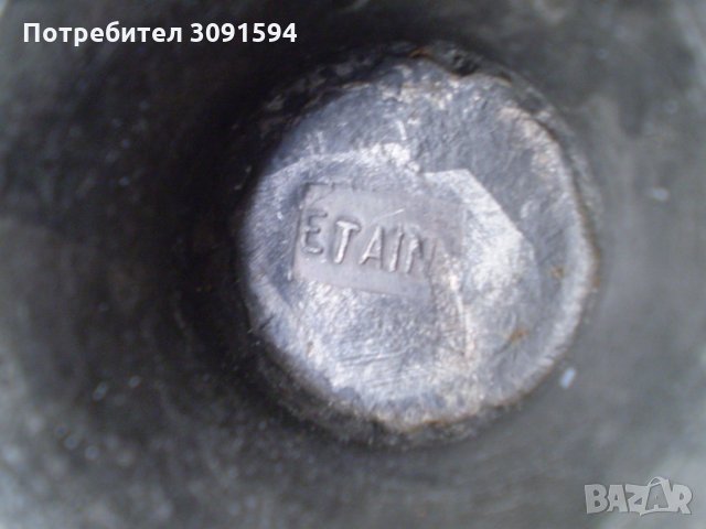 Стара ОЛОВНО КАЛАЕНА КАНА, снимка 6 - Колекции - 34520143