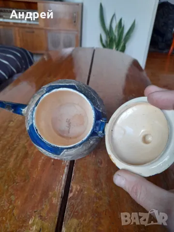 Стар емайлиран чайник #69, снимка 5 - Други ценни предмети - 48882092