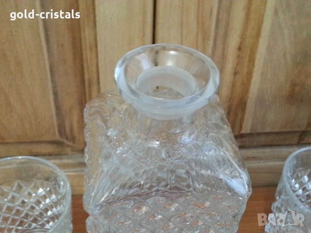 Кристални чаши и гарафа Бохемия Чехословакия, снимка 4 - Антикварни и старинни предмети - 35296987