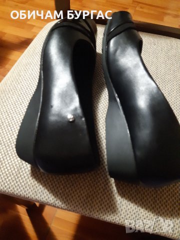 раз.40 СТЕЛКА-26,5см ЧЕРНИ ОБУВКИ С ПЛАНФОРМА-3см ОТ МЕКА КОЖА УДОБНИ носени само веднъж, снимка 6 - Дамски ежедневни обувки - 42216307