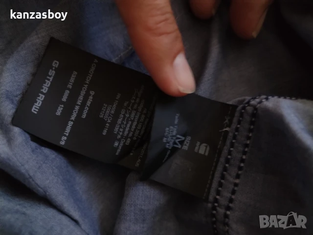 g-star a crotch yoshem work shirt s/s - страхотна мъжка риза КАТО НОВА М, снимка 5 - Ризи - 51340129