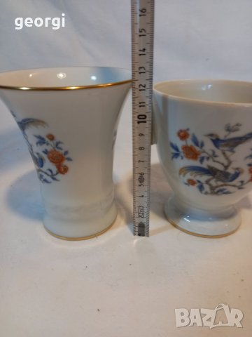 Две вази немски порцелан AK Kaiser райски птици, снимка 7 - Вази - 37737201