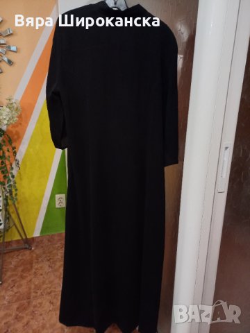 Черна официална рокля Размер М с кожена декорация на платката от „Колекция „Лукс“ на фирма SAFA. , снимка 5 - Рокли - 40523163