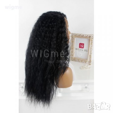 Дълга черна къдрава обемна лейс фронт перука Марсела, снимка 5 - Аксесоари за коса - 35626619