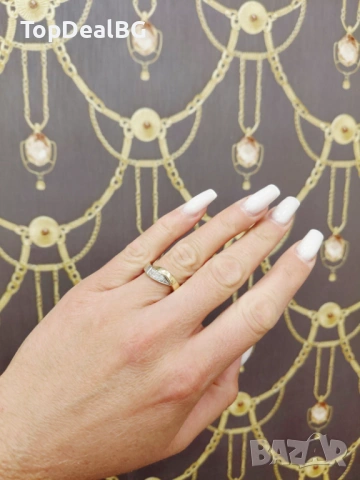 Златен пръстен с диамант, снимка 3 - Пръстени - 54030248