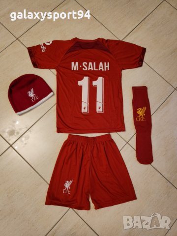 Салах Ливърпул Шапка + Тениска и шорти 2023 Комплект Детско до 16г, снимка 2 - Футбол - 38686942