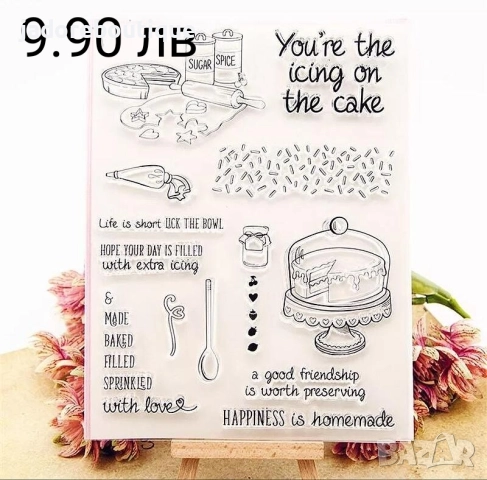 Силиконови печати храни, напитки, сладкарски различни видове скрапбук картички албуми декорация, снимка 9 - Други - 34563370