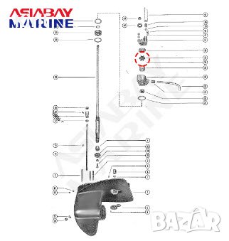 ВОДНА ПОМПА ИМПЕЛЕР за Mercury 4/ 4,5/ 6/ 7,5/ 9,8/10hp 47-89981 вал 11.4 Н 14.2 Д 31.6, снимка 4 - Воден транспорт - 40203866
