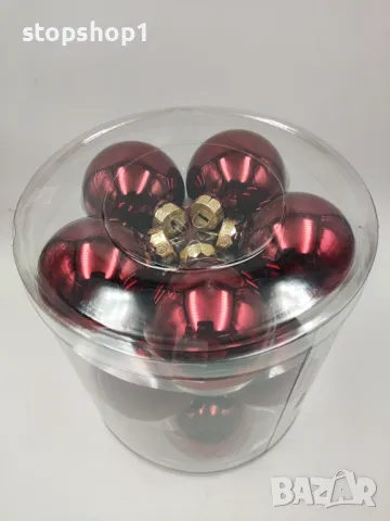 Стъклени Коледни топки украса 15броя червен цвят Christmas  Размери кутия 16х17 см Топки диаметър 5., снимка 3 - Декорация за дома - 48015600