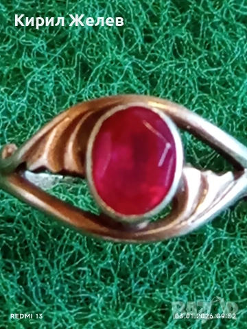 Винтидж сребърен пръстен СССР с червен Рубин майсторска ръчна изработка 31141, снимка 9 - Пръстени - 52960884