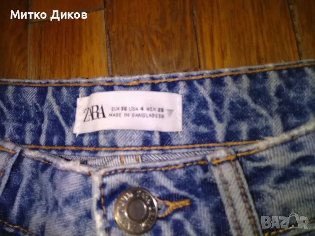 Zara дамски маркови дънки USA-4 EU-36 №36 отгоре додолу 96см и ханш 36см, снимка 4 - Дънки - 48756350