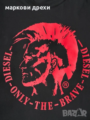 Diesel Mens T-Diego-Long B-R T-Shirt in Black L, снимка 4 - Тениски - 53065921