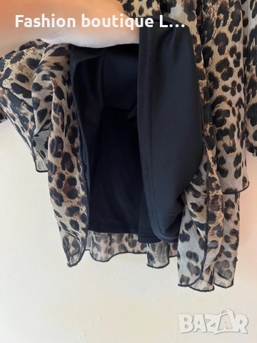 Тигрова рокля с дълъг ръкав и ластик в талията с воали и подплата S / M размер 🐅🐅🐅🐅🐅🐅, снимка 6 - Рокли - 52052086