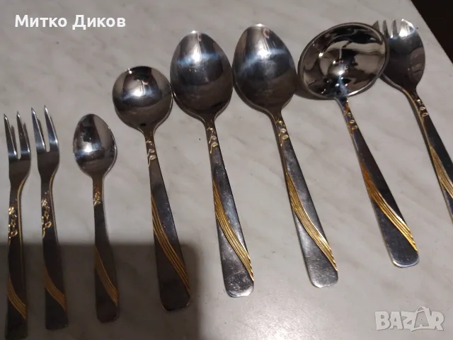 Arian Solingen 18х10 прибори осем броя за хранене нови ни позлатени, снимка 3 - Прибори за хранене, готвене и сервиране - 56180496