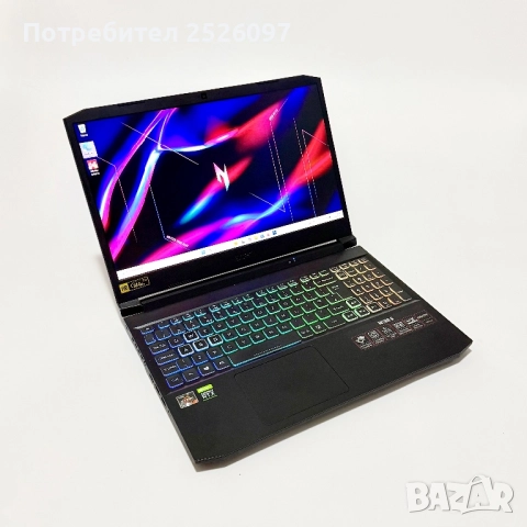Acer Nitro 5/144Hz 15.6”/RTX 3070 8GB/Ryzen 7 5800H/16GB/1TB NVMe/RGB, снимка 3 - Лаптопи за игри - 51986183