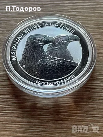 Сребро 1 oz Австралийски Клиноопашат Орел 2026, снимка 3 - Нумизматика и бонистика - 56117702