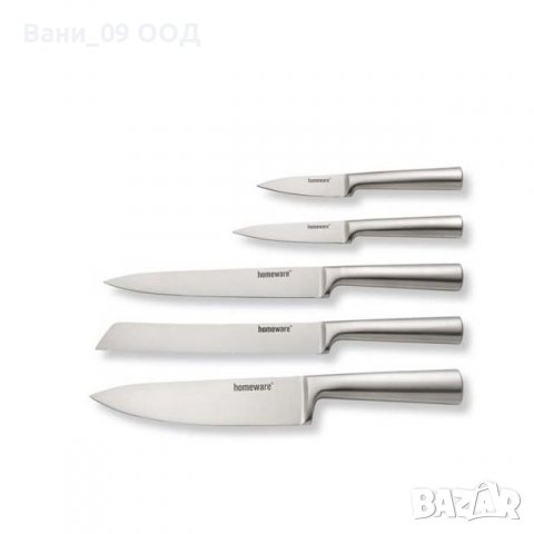 Сет ножове с дървена поставка, снимка 3 - Аксесоари за кухня - 36776000