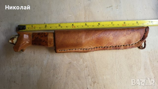 Уникален нож финка дръжка от зъб