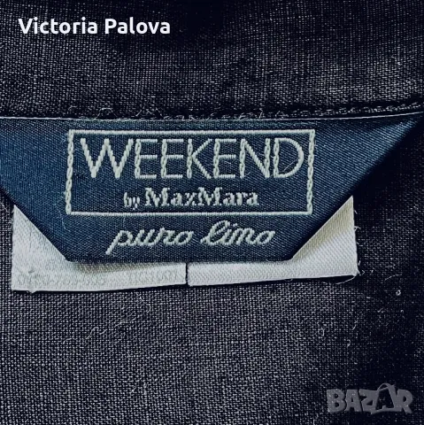 WEEKEND MAX MARA оригинал черна риза  лен 100%, снимка 9 - Ризи - 49811816