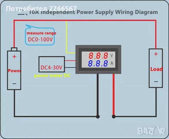 Мини LED индикатори за напрежение и ток - волтметър и амперметър, снимка 5 - Друга електроника - 49874040