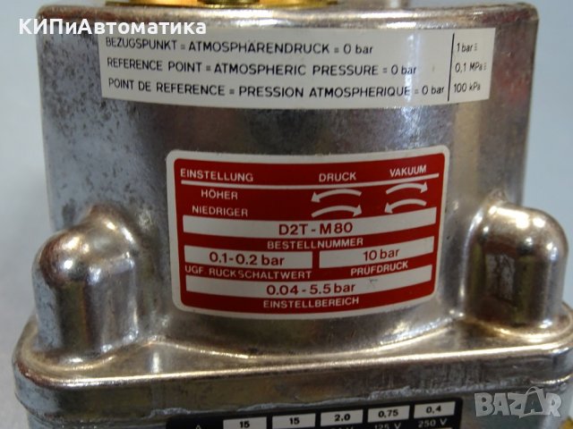 пресостат DELAVAL TURBINE D2T-M80 Pressure Switch 0.04-5.5Bar G1/4, снимка 6 - Резервни части за машини - 37660963