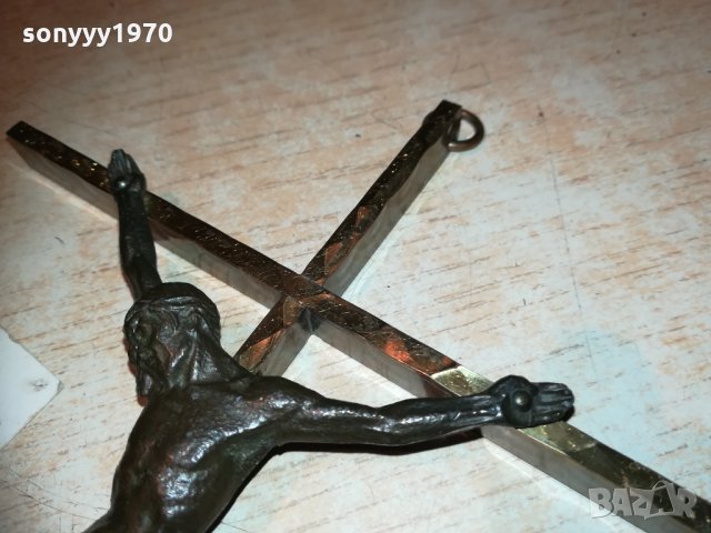 кръст с христос-масивен мед/месинг/бронз 0412201556, снимка 2 - Колекции - 31014817