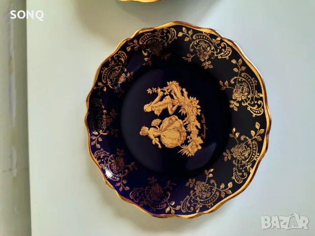 Прекрасен Позлатен 22К Порцеланови Компликт-Лимож, снимка 2 - Антикварни и старинни предмети - 49903191