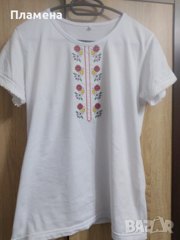 Тениски с бродирана шевица, снимка 3 - Тениски - 43094111