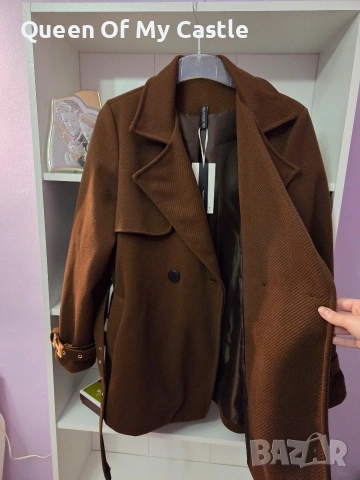 Разкошно кафяво палто, снимка 4 - Палта, манта - 53905088