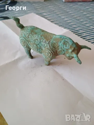 Красив бронзов бик, снимка 8 - Антикварни и старинни предмети - 50099797
