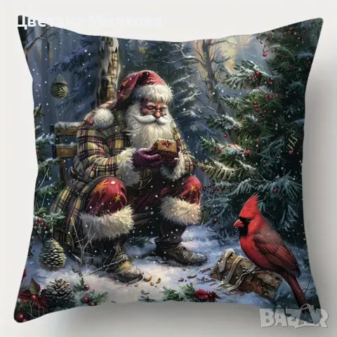 Коледен комплект от 4 калъфки за възглавници 45 на 45 см., снимка 5 - Декорация за дома - 48065359