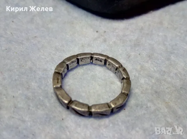 СТАР СТИЛНО ОРНАМЕНТИРАН СРЕБЪРЕН ПРЪСТЕН Тип ХАЛКА ОКСИДИРАНО СРЕБРО 925 ПРОБА 36978, снимка 4 - Пръстени - 49682882