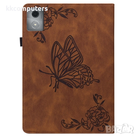 Защитен калъф за Lenovo Tab K11 Plus, Кожен PU с пеперуда, Стойка, 3 слотa за карти, Вкл. Протектор,, снимка 11 - Калъфи, кейсове - 52937854