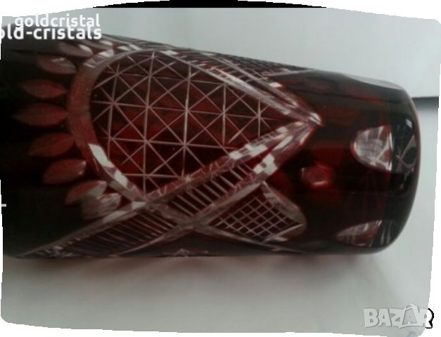 сервиз кристални чаши и гарафа цветен червен кристал , снимка 12 - Антикварни и старинни предмети - 28429012