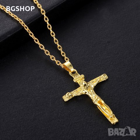 Кръстче от Медицинска стомана - Христос - Златисто, снимка 6 - Колиета, медальони, синджири - 31213387