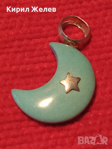 ПОЛУМЕСЕЦ и ЗВЕЗДА РЕТРО АРТ ПЕНДАНТ от СРЕБРО и ВЕНЕЦИАНСКО СТЪКЛО МУРАНО СТАРА РЪЧНА РАБОТА 26827, снимка 11 - Антикварни и старинни предмети - 40524121