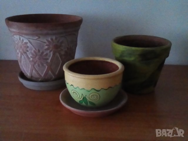 Кашпи, керамика комплект, снимка 2 - Саксии и кашпи - 42849812
