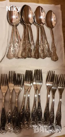 Посребрени прибори 800 arg 48 части , снимка 3 - Прибори за хранене, готвене и сервиране - 47512550