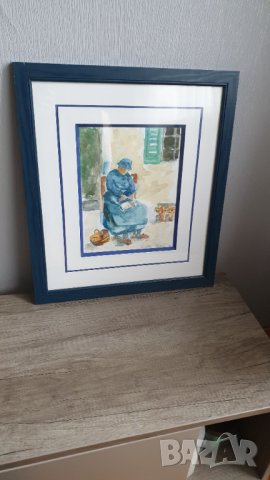 Картина акварел на френски художник,подписана, снимка 6 - Картини - 44374773