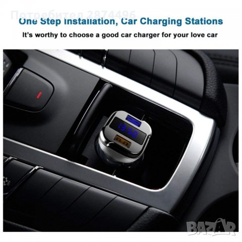  EC5 Волтметър за кола с 2 USB, зарядно за мобилни устройства, снимка 4 - Аксесоари и консумативи - 34565109