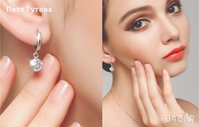 Обеци с циркон-сребърно покритие няколко микрона с печат 925., снимка 3 - Обеци - 33694162