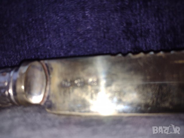 Продавам посребрен английски нож за торти, снимка 7 - Антикварни и старинни предмети - 37236242