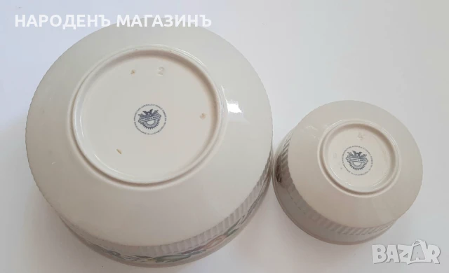 VILLEROY & BOCH - Две порцеланови купи порцелан + подарък порцеланова плоча картина на Вилерой, снимка 15 - Други ценни предмети - 51276201