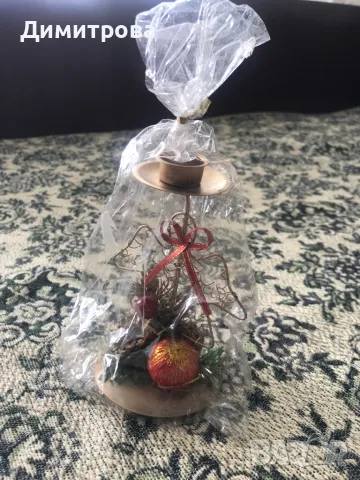 Коледна украса: снежен човек /чорап/, свещник, червена свещ, снимка 5 - Оборудване и аксесоари за оръжия - 48240966