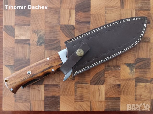 Нож ръчна изработка стомана D2 дръжка биволска кост, снимка 2 - Ножове - 32794676