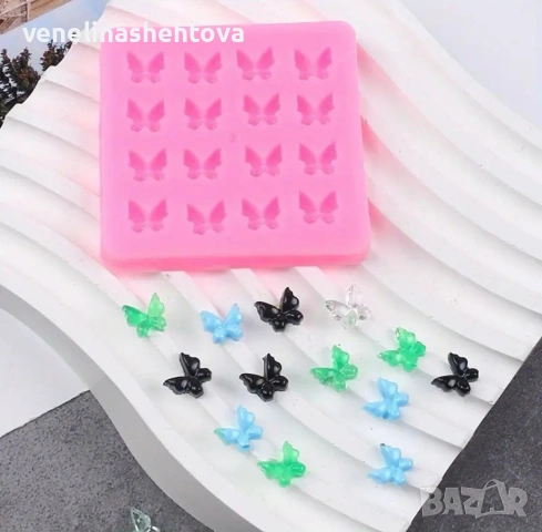16 малки пеперуди силиконов молд фондан декорация торта мъфини , снимка 2 - Форми - 53144455